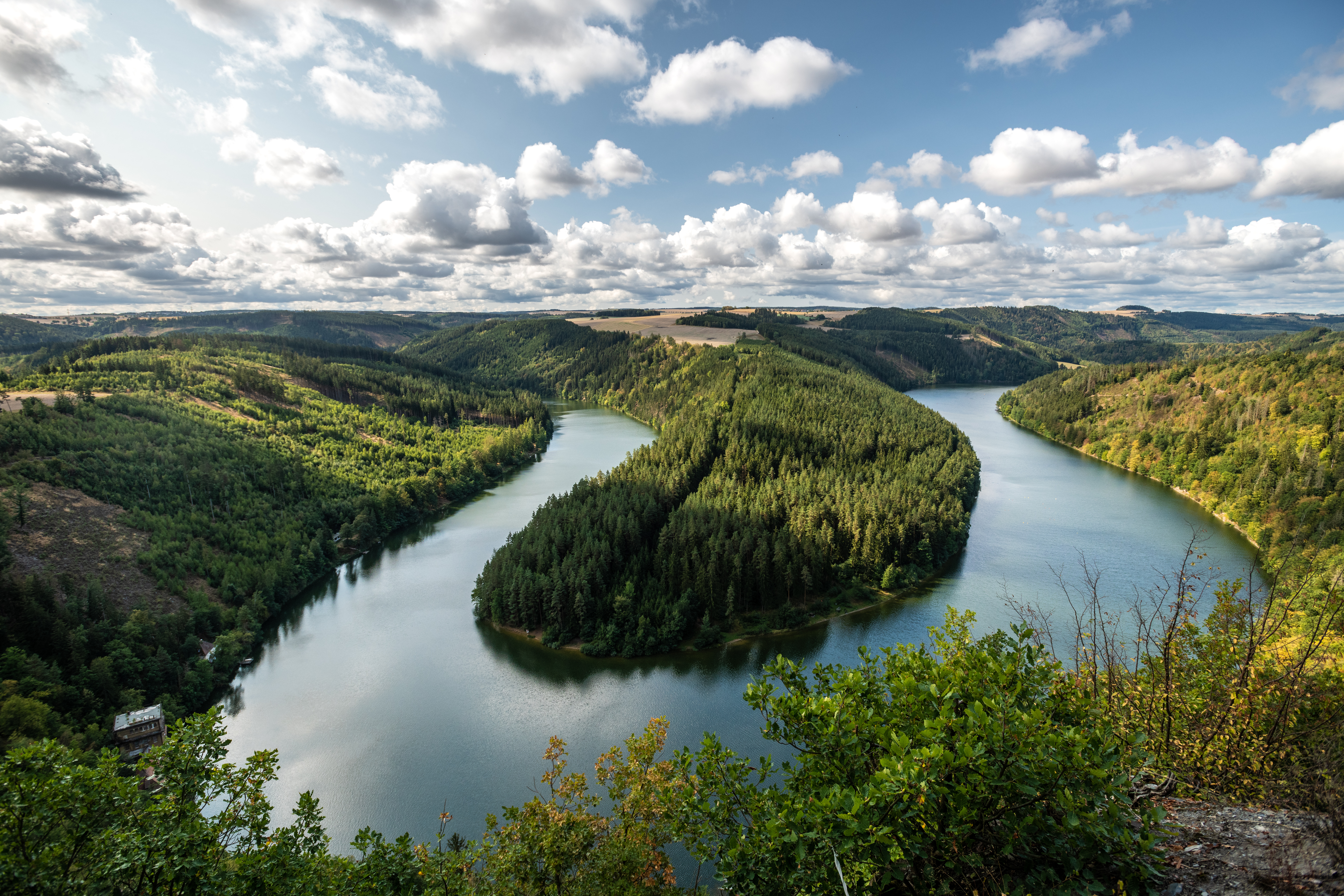 Thüringer Meer Blick von oben auf den HW Stausee